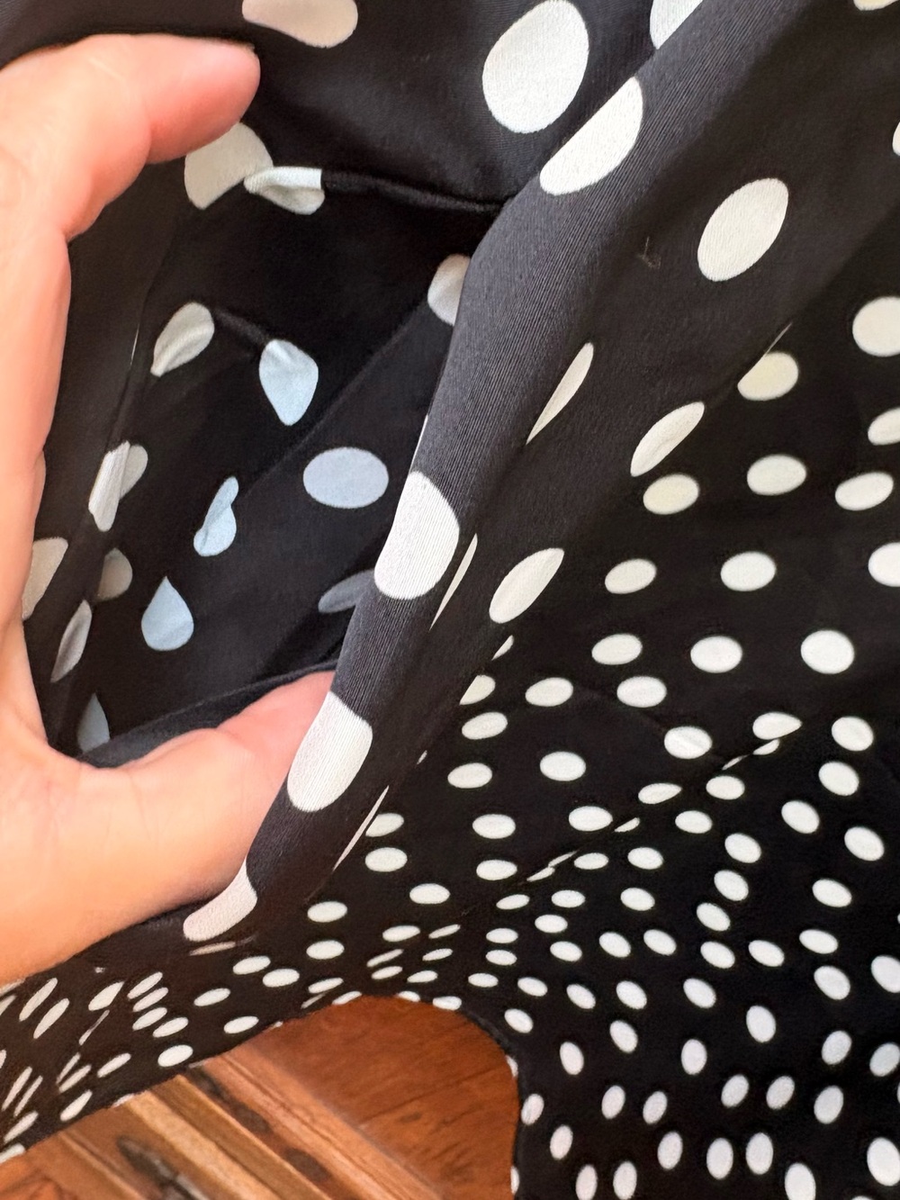 A New Day Polka Dot Long Sleeve Shift Dress with Pockets - Size L Like New - Picture 4 of 6